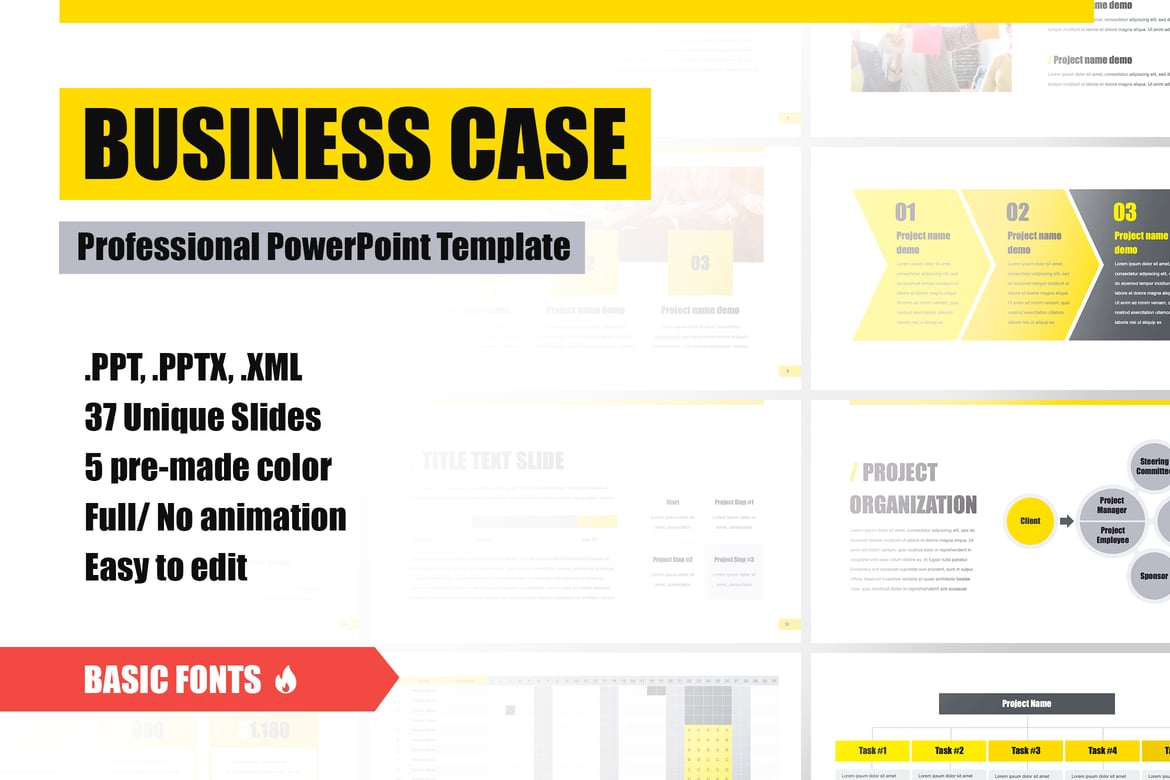 Template PowerPoint Kasus Bisnis Profesional