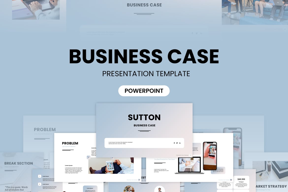 Template Powerpoint Kasus Bisnis yang Modern dan Profesional