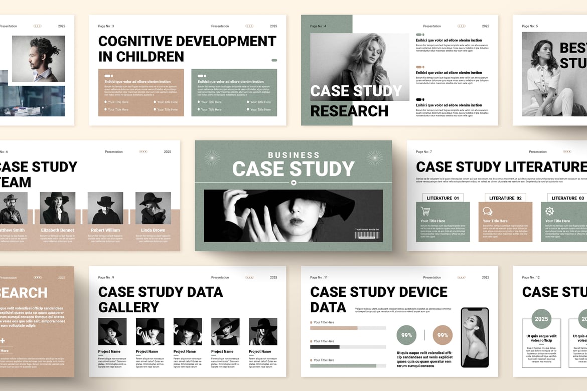 Desain Template PowerPoint Studi Kasus Bisnis yang Menarik