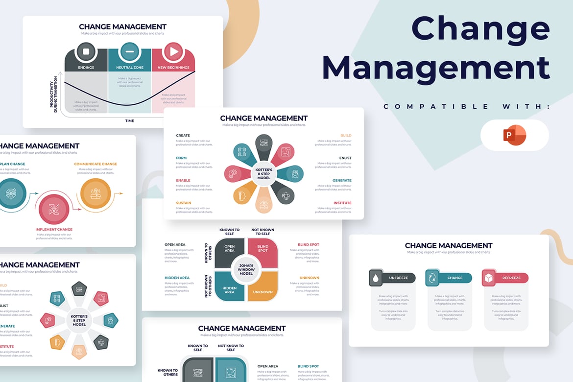 Template PowerPoint untuk Manajemen Perubahan Bisnis yang Modern