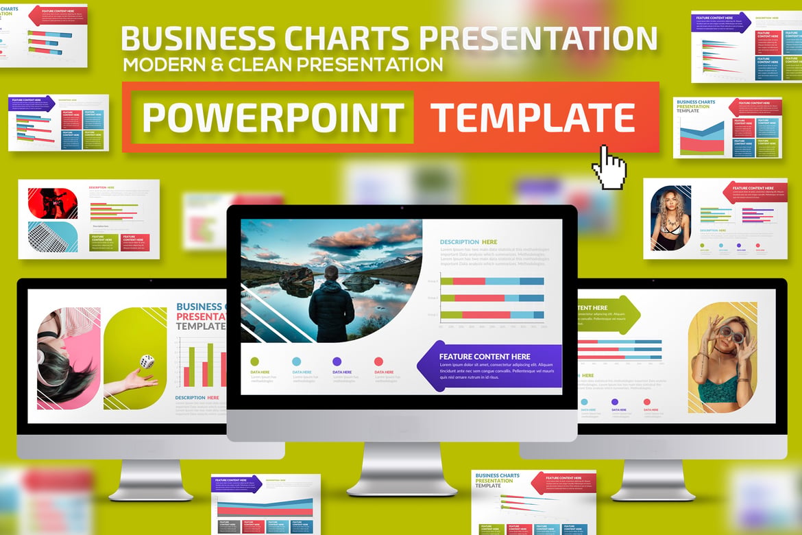 Template Presentasi PowerPoint Grafik Bisnis yang Menarik