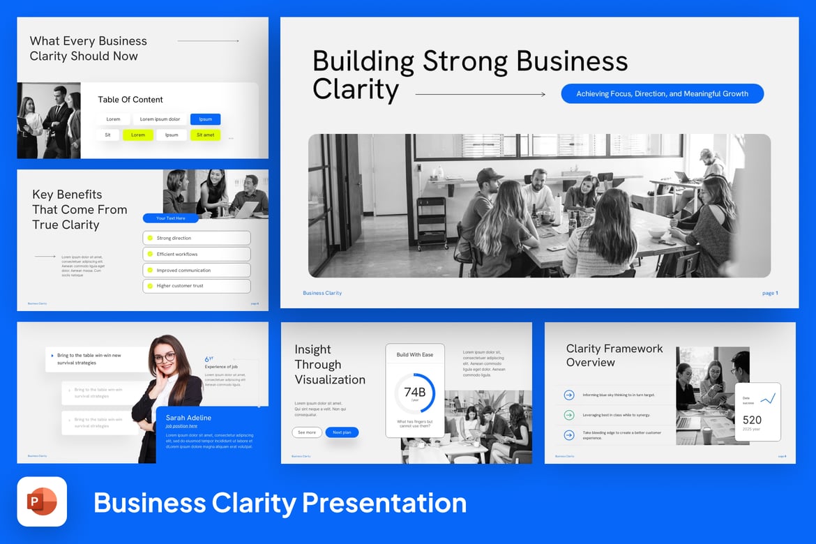 Template Presentasi PowerPoint untuk Kejelasan Bisnis