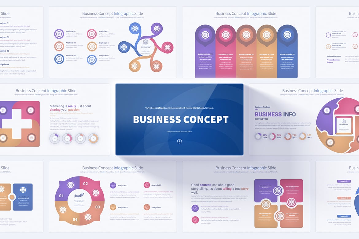 Template Presentasi PowerPoint Konsep Bisnis yang Menarik