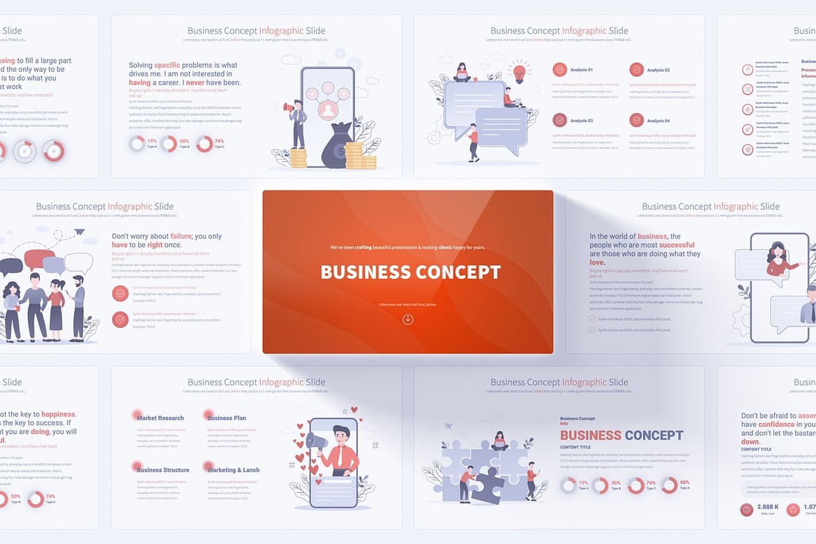Template PowerPoint Konsep Bisnis yang Menarik dan Profesional