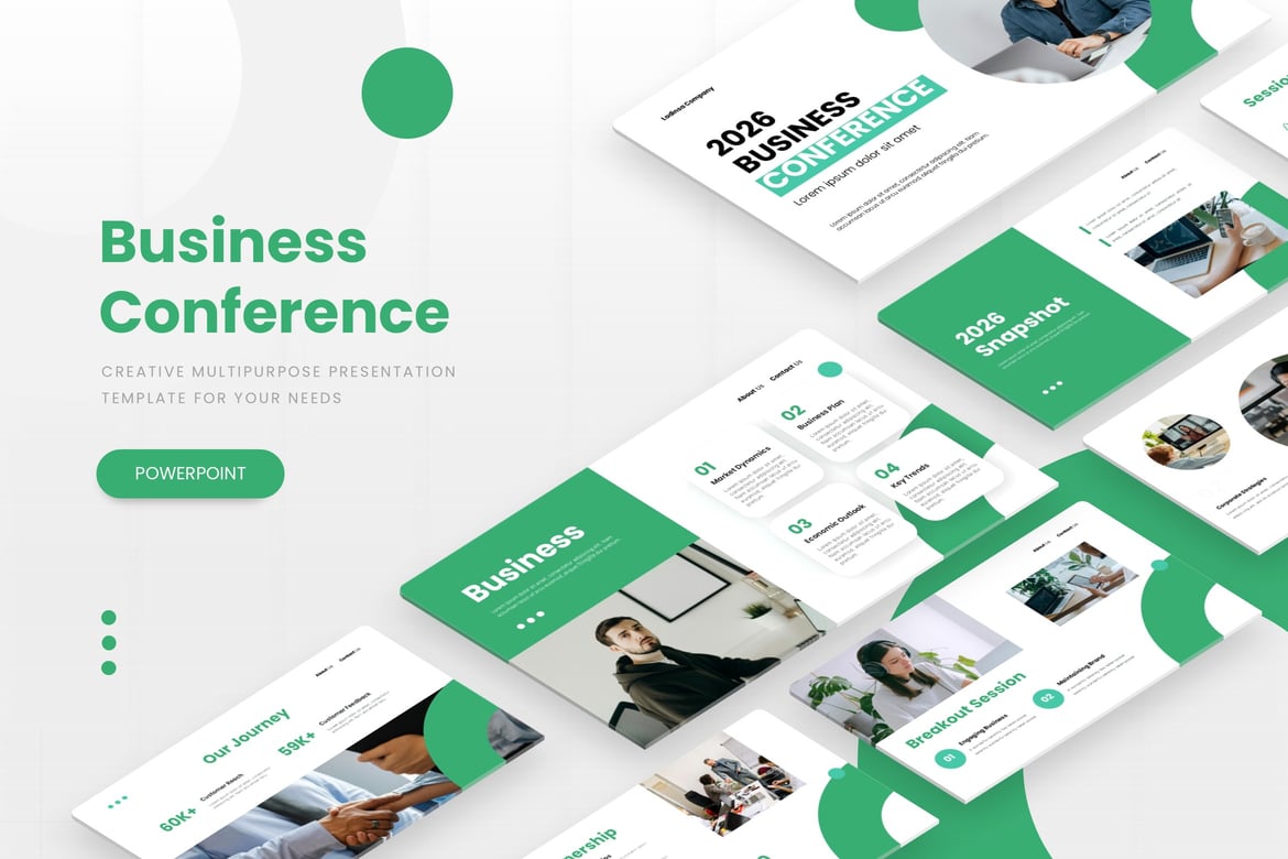 Template PowerPoint Konferensi Bisnis yang Menarik