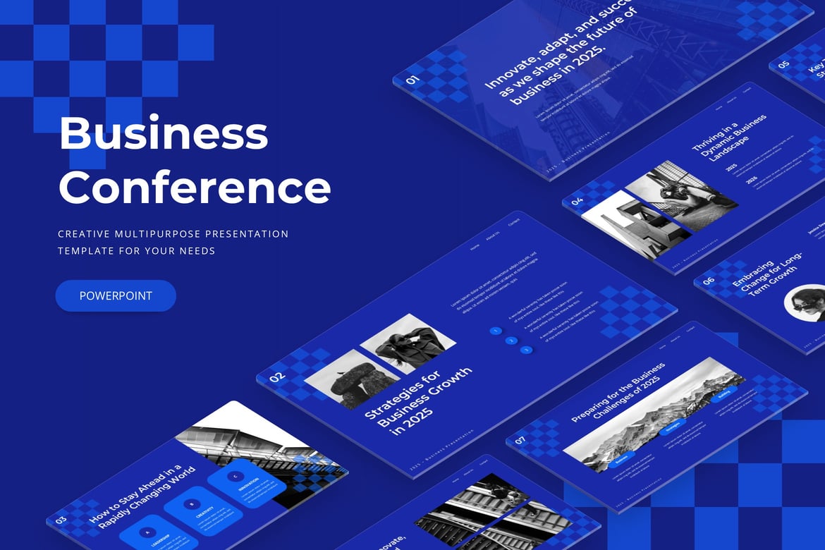 Template PowerPoint Konferensi Bisnis yang Menarik