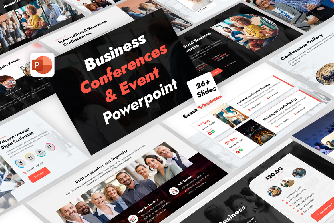 Template PowerPoint Konferensi Bisnis yang Menarik