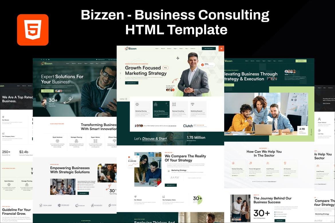 Template Website Konsultasi Bisnis - Bizzen yang Modern dan Responsif