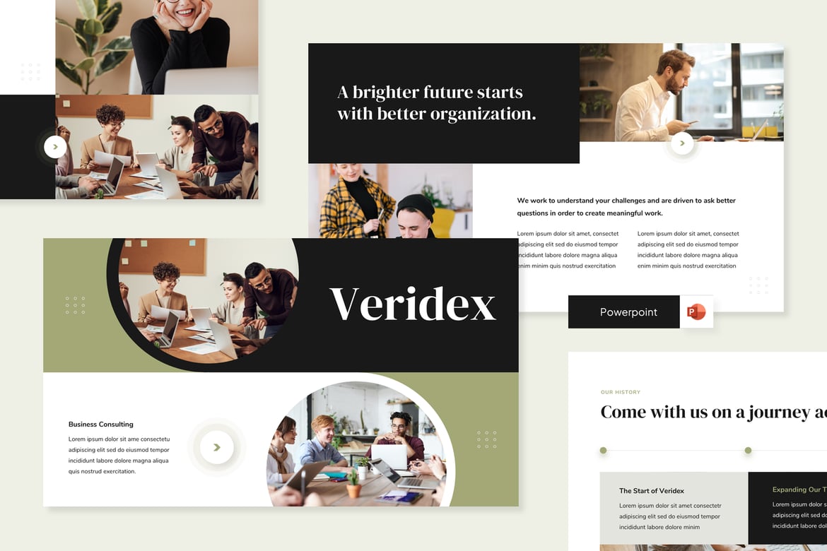 Template Presentasi PowerPoint Konsultasi Bisnis Veridex