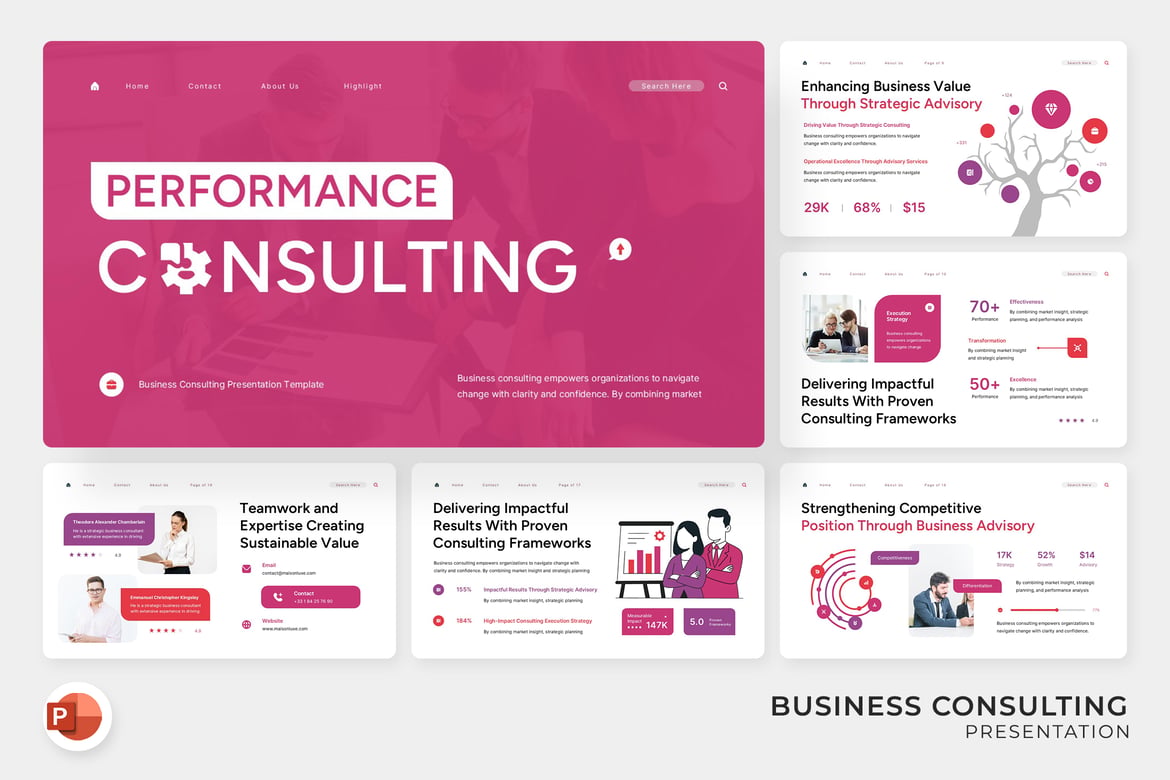 Template Presentasi Konsultasi Bisnis yang Memukau