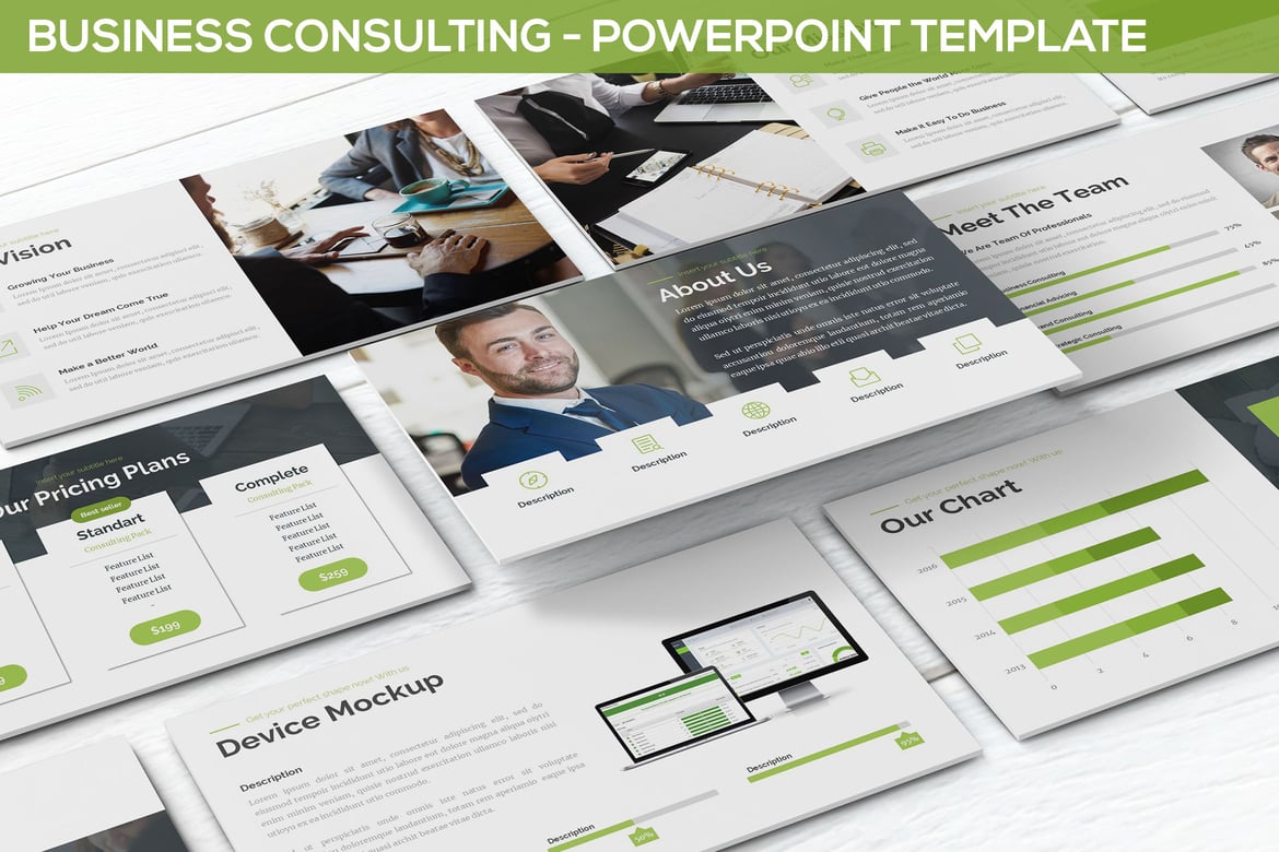 Template Presentasi Powerpoint untuk Konsultasi Bisnis yang Profesional
