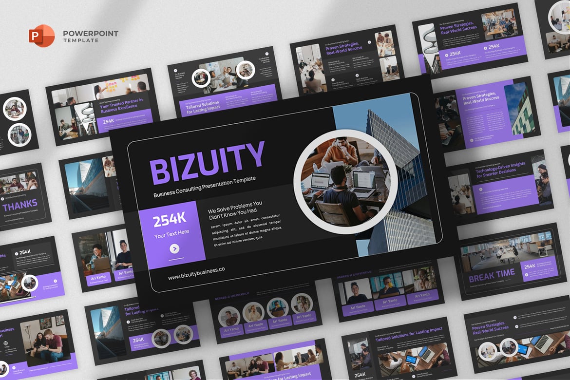 Template PowerPoint Konsultasi Bisnis yang Modern dan Menarik
