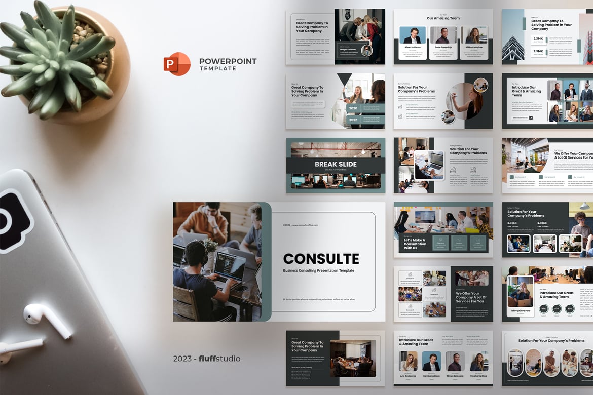 Template Powerpoint Konsultasi Bisnis yang Profesional dan Menarik