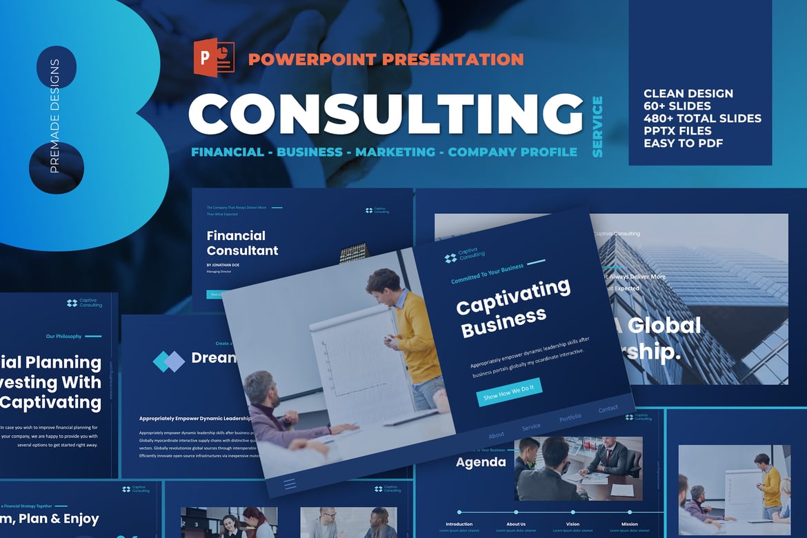 Template PowerPoint Konsultasi Bisnis yang Menarik dan Profesional