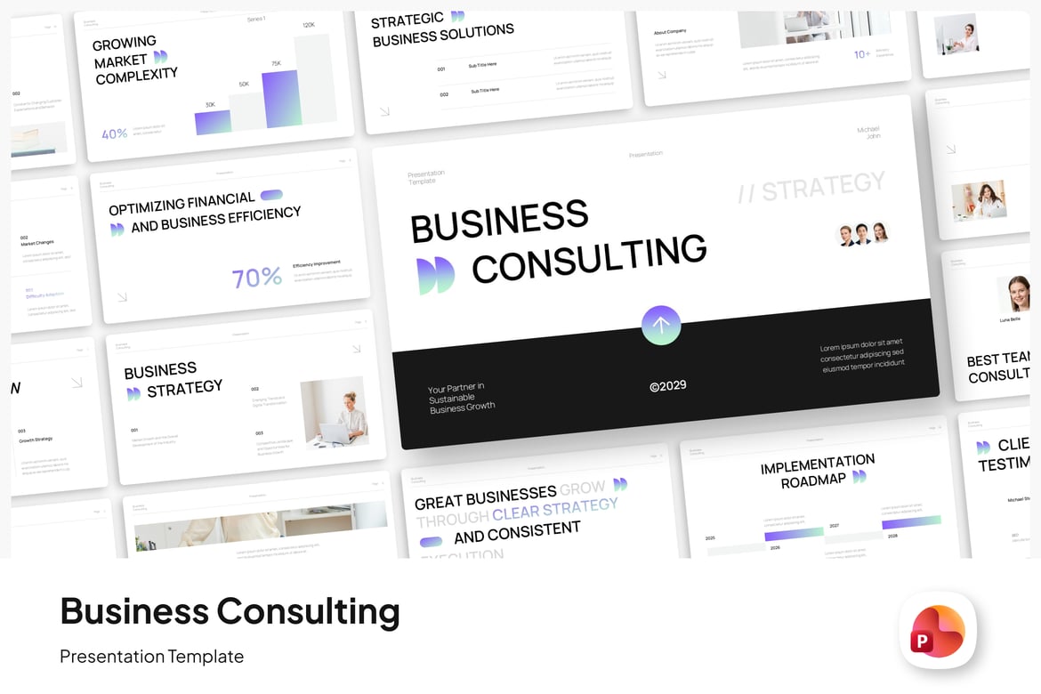 Template Presentasi Konsultasi Bisnis yang Profesional