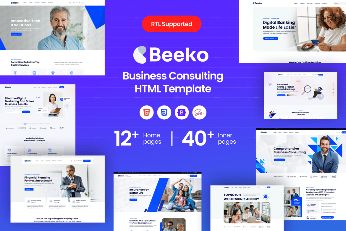 Template Website Konsultasi Bisnis Modern + RTL