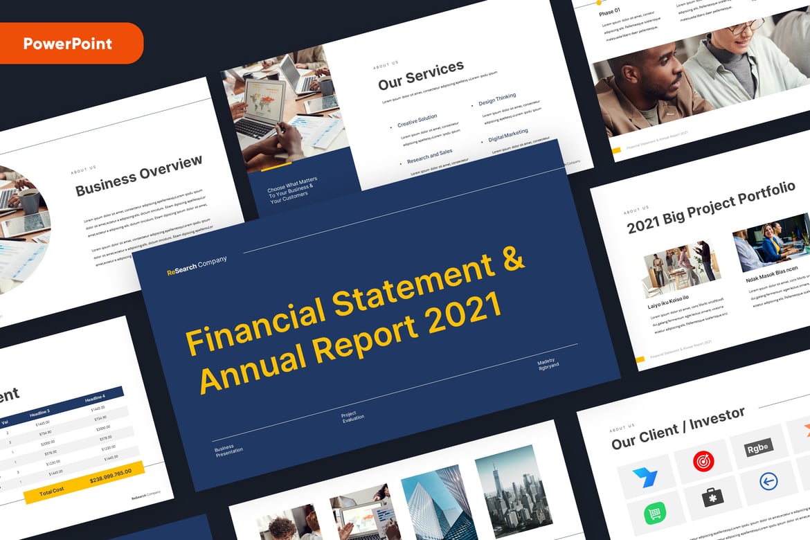 Template Presentasi PowerPoint Laporan Tahunan Perusahaan yang Profesional