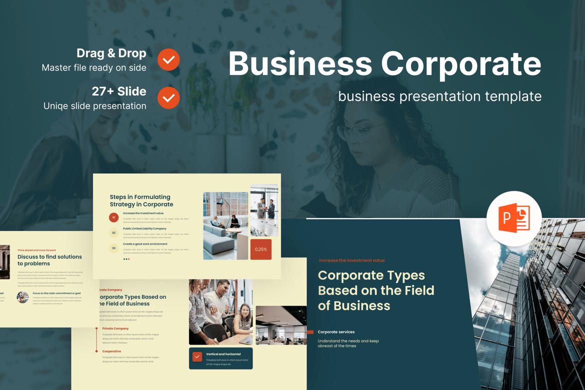 Template Powerpoint Bisnis Korporat – Solusi Presentasi Profesional