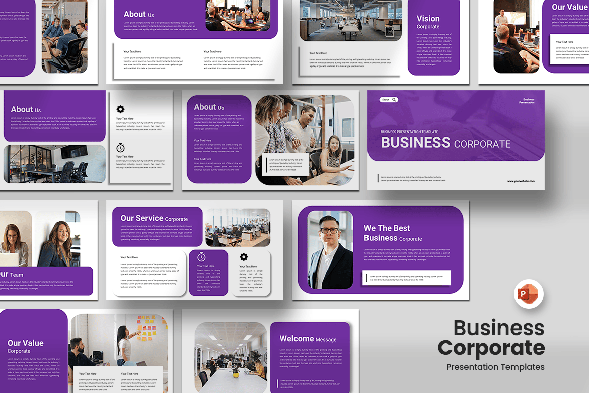 Template PowerPoint Korporat untuk Bisnis yang Menarik