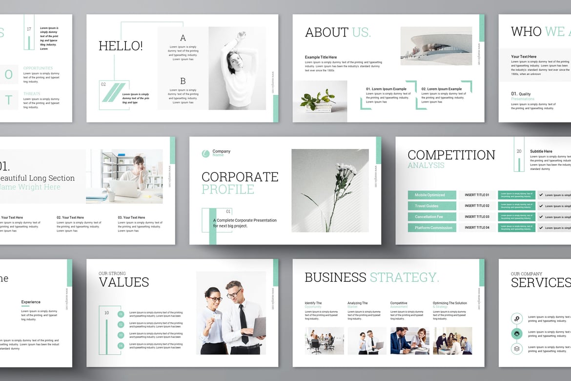 Template Presentasi PowerPoint Profil Perusahaan yang Modern dan Profesional