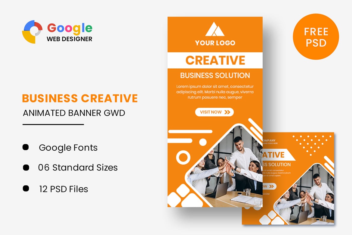 Template Web Banner Animasi Kreatif untuk Bisnis