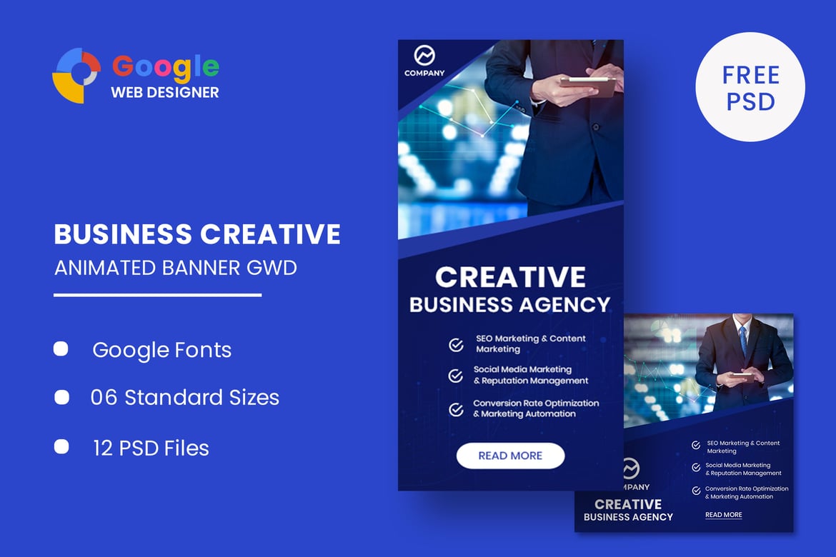 Template Web Banner Animasi Kreatif untuk Bisnis