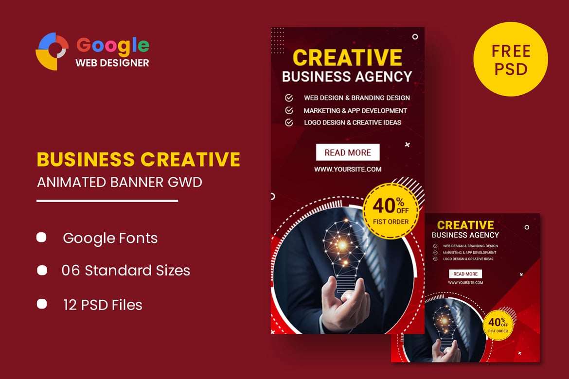 Template Web Banner Animasi Kreatif untuk Bisnis