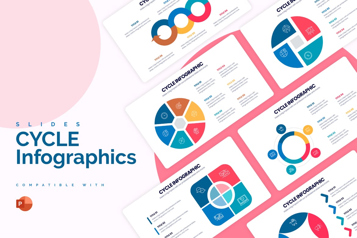 Template PowerPoint Infografis Siklus Bisnis yang Modern