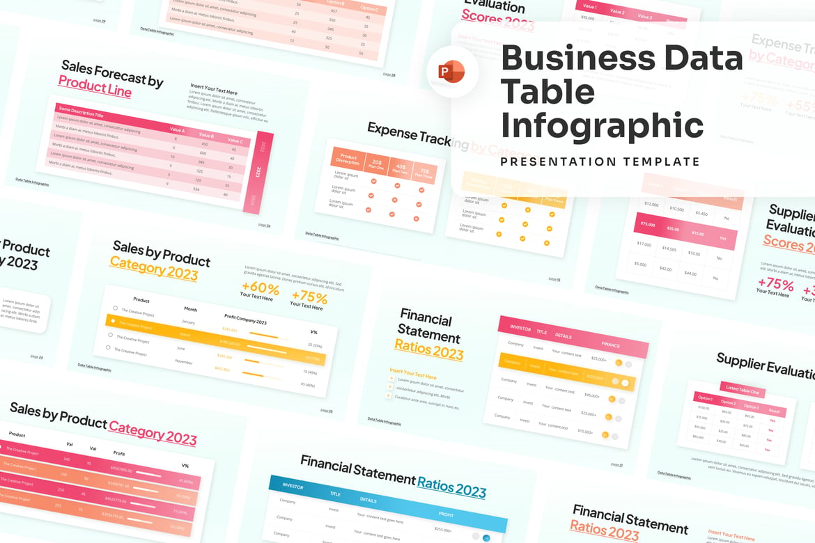 Template Presentasi Data Bisnis PowerPoint yang Menarik