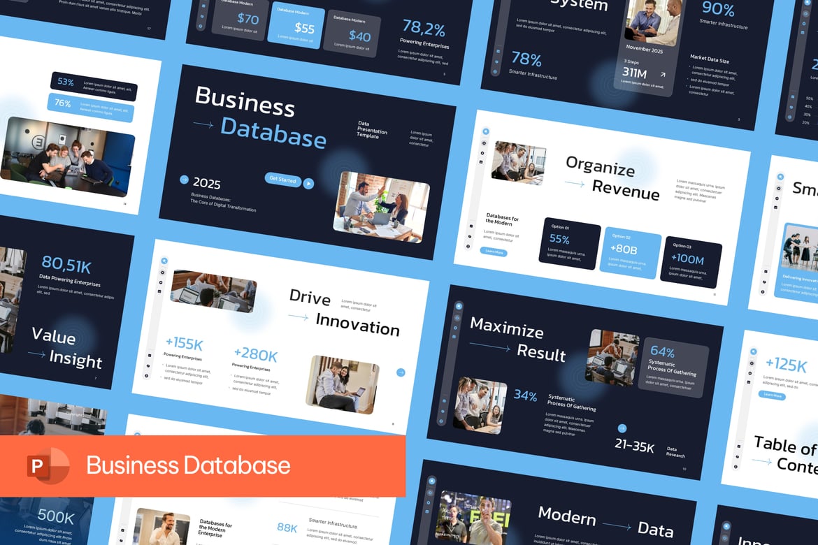 Template Presentasi Database Bisnis yang Menarik