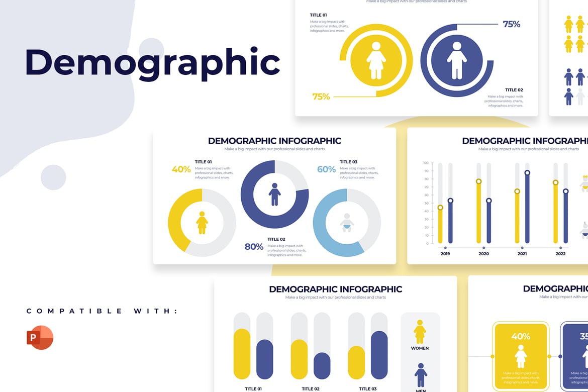 Template Presentasi PowerPoint Demografi Bisnis yang Modern