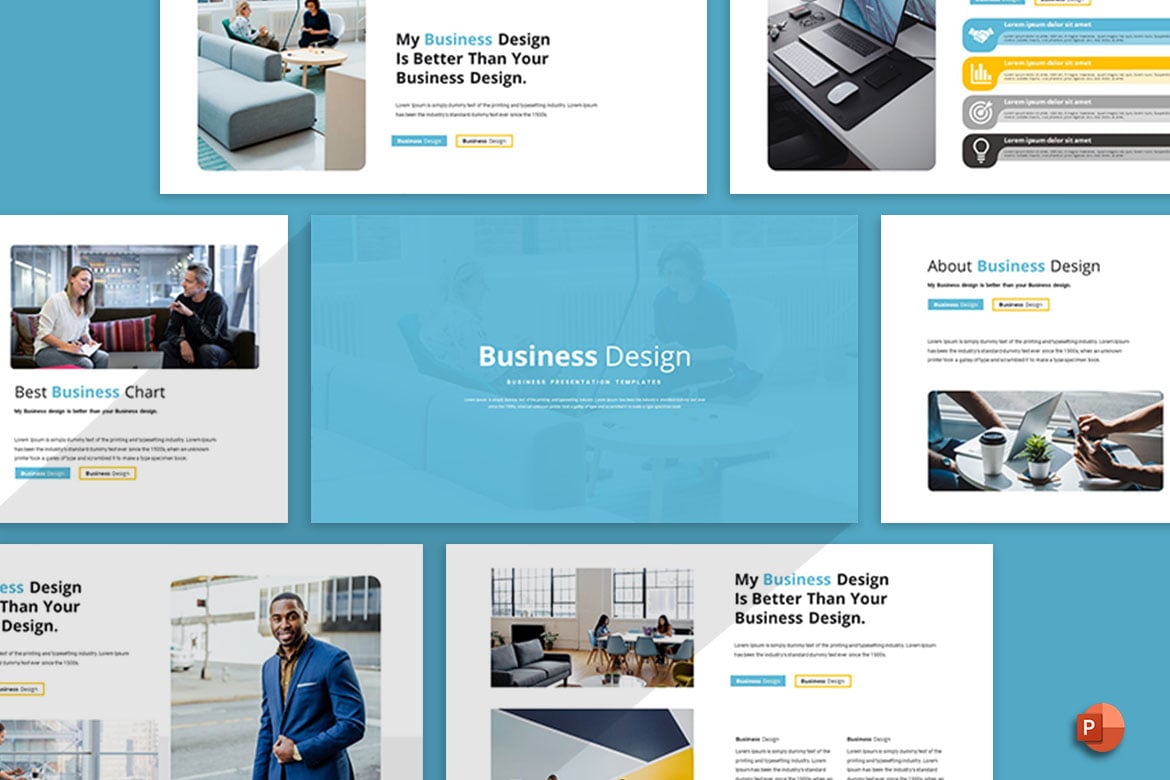 Template PowerPoint Desain Bisnis Modern dan Kreatif