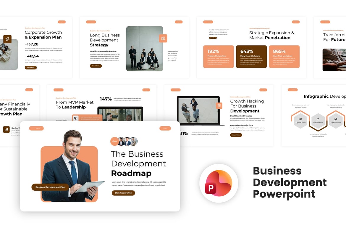 Template PowerPoint Rencana Pengembangan Bisnis yang Kreatif