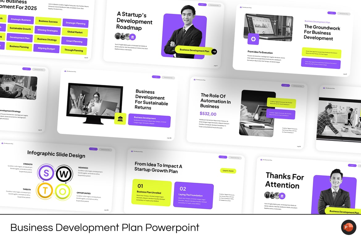 Template PowerPoint Rencana Pengembangan Bisnis yang Kreatif