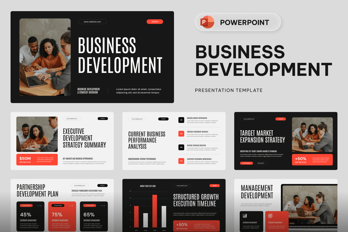 Template PowerPoint Pengembangan Bisnis yang Profesional dan Menarik