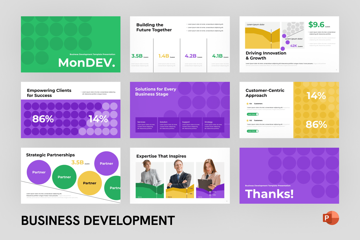Template Presentasi PowerPoint Pengembangan Bisnis yang Profesional dan Modern