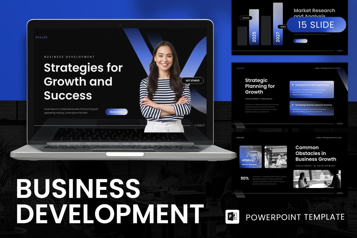 Template Presentasi PowerPoint Pengembangan Bisnis yang Menarik