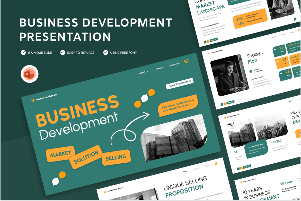 Template Powerpoint Pengembangan Bisnis yang Menarik dan Profesional