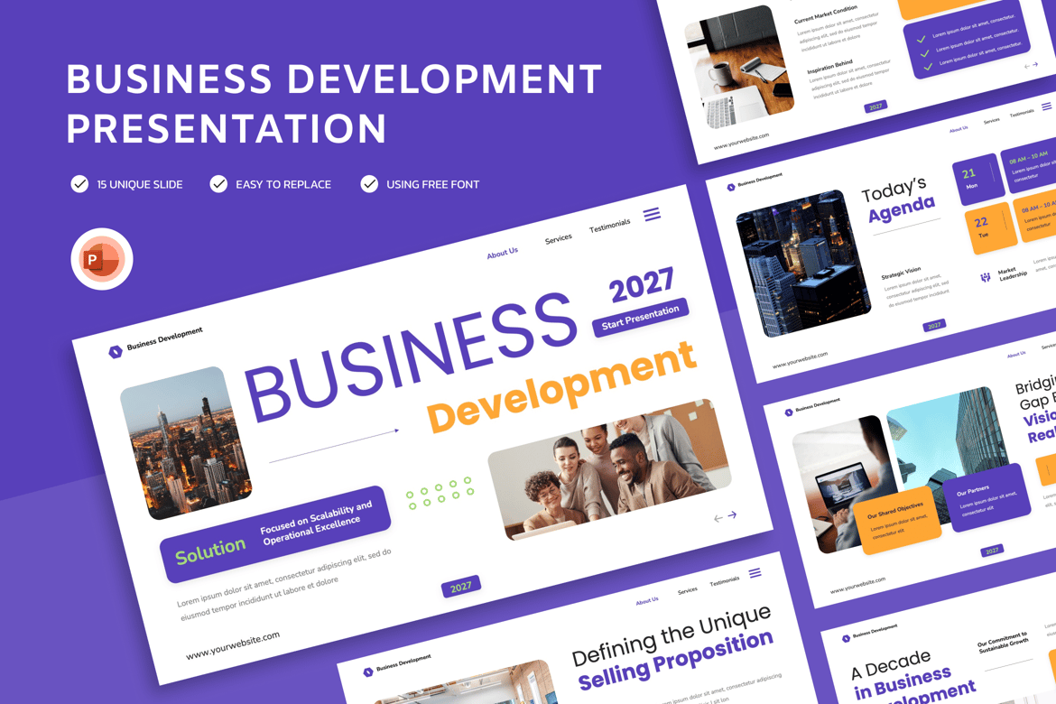 Template Powerpoint Pengembangan Bisnis yang Menarik dan Profesional