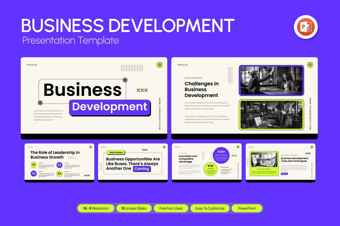 Template PowerPoint Pengembangan Bisnis yang Menarik dan Profesional