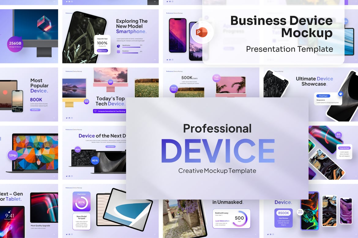 Template Presentasi PowerPoint untuk Perangkat Bisnis yang Menarik
