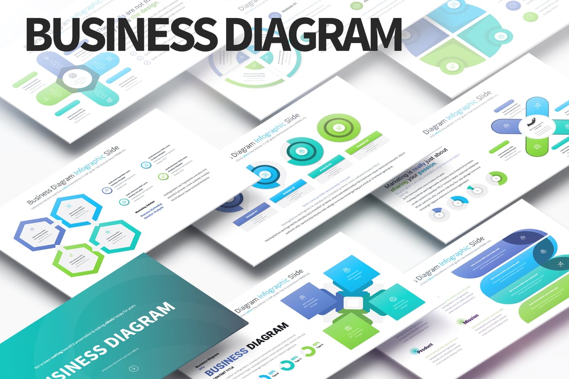 Template PowerPoint Diagram Bisnis - Slide Infografis Menarik