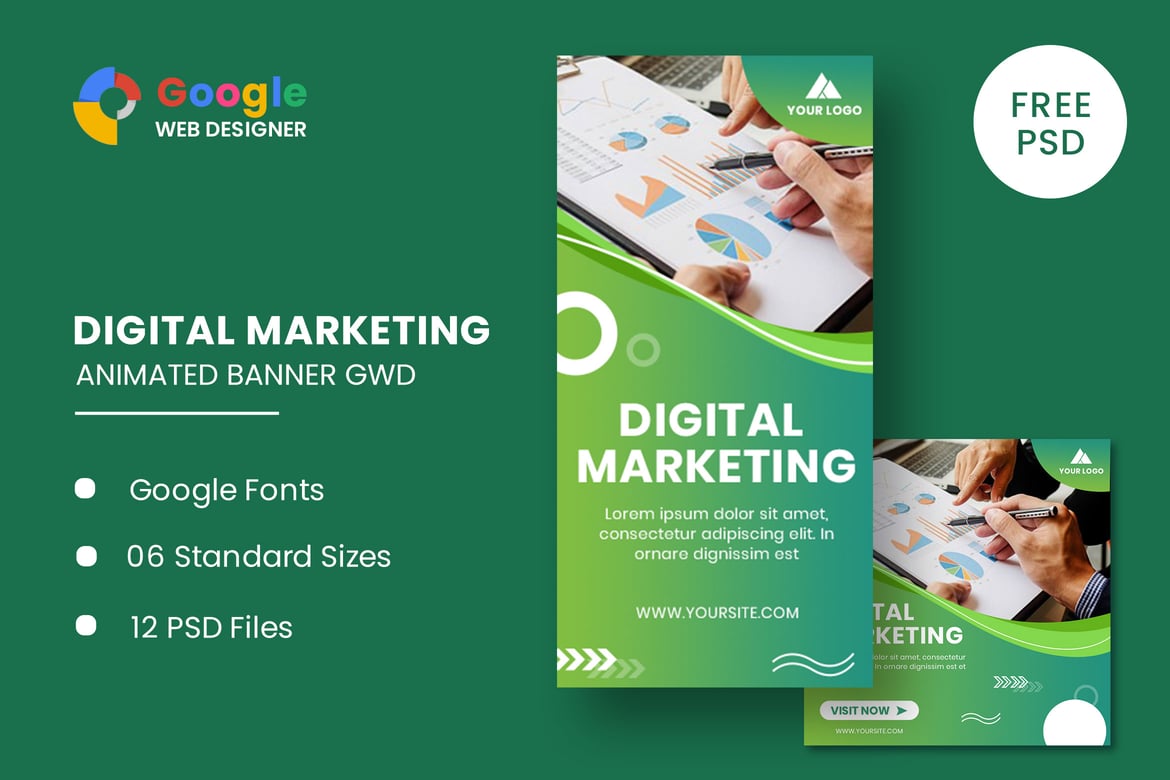 Template Website Banner Animasi Digital untuk Bisnis