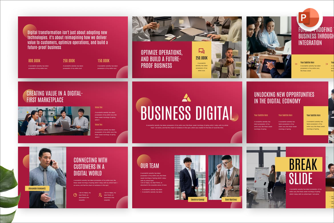 Template PowerPoint Presentasi Digital Bisnis yang Menakjubkan