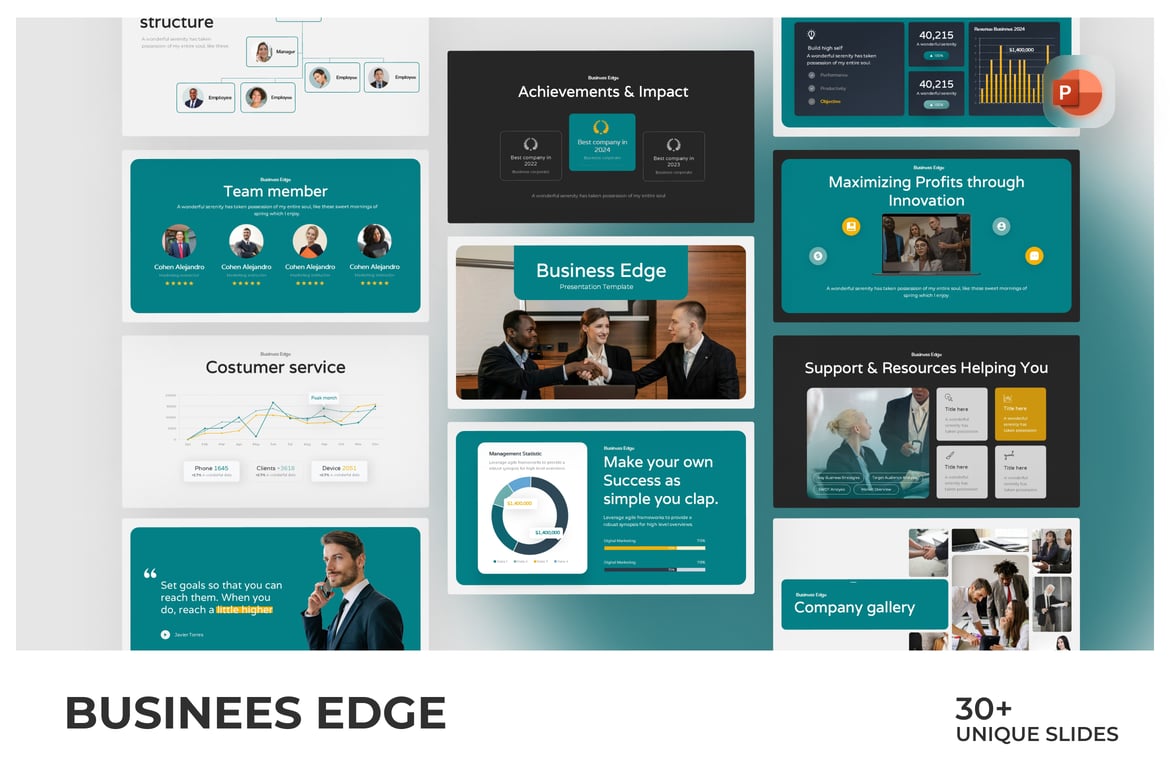 Template PowerPoint Bisnis Edge yang Menarik dan Profesional