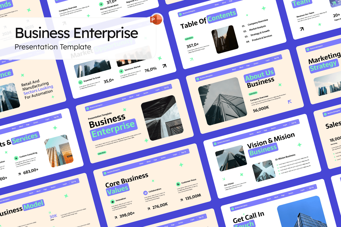 Template Presentasi PowerPoint Bisnis Modern