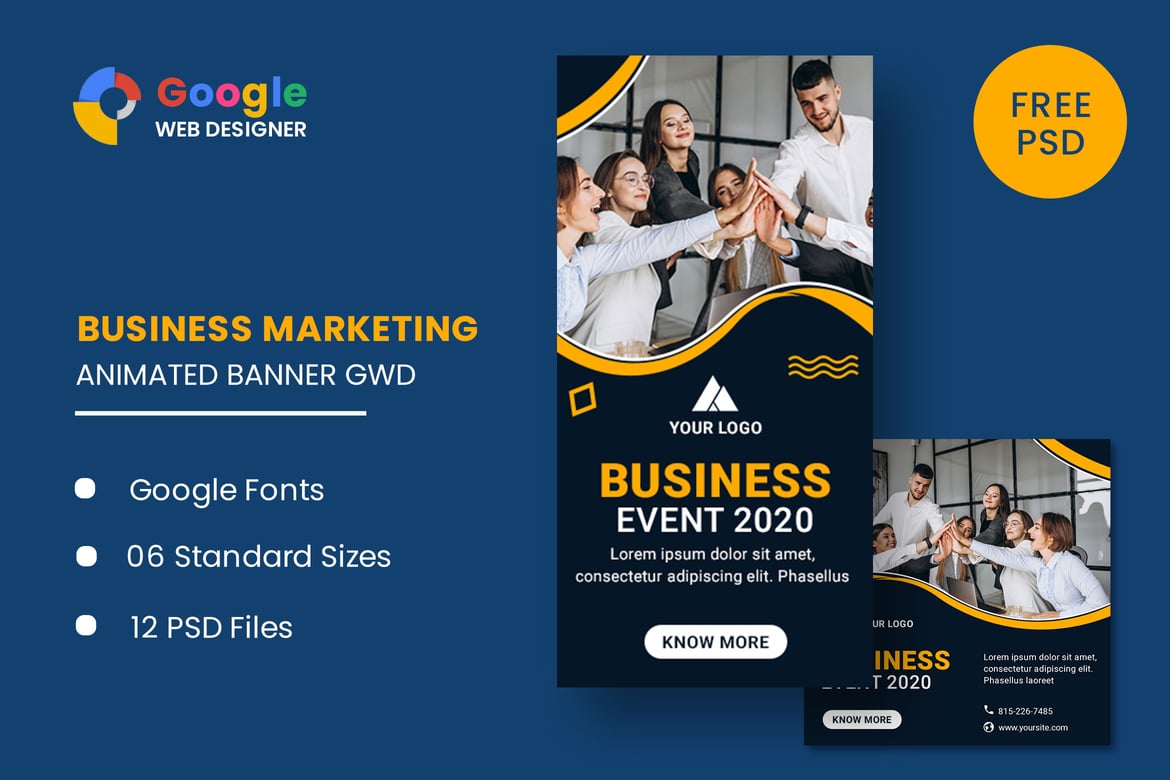 Template Web Spanduk Animasi untuk Acara Bisnis yang Menarik