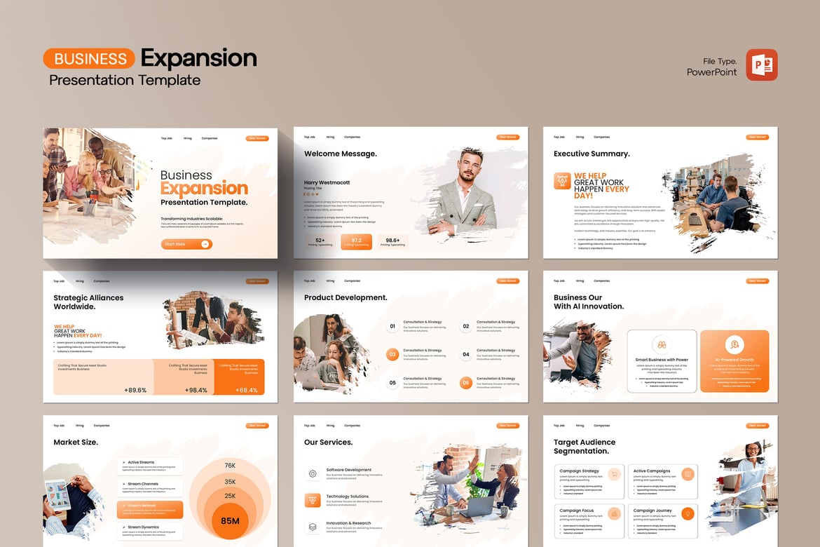 Template PowerPoint untuk Ekspansi Bisnis yang Menarik