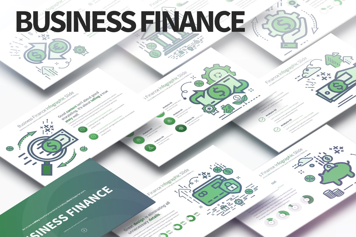 Template PowerPoint Infografis Keuangan Bisnis yang Menarik