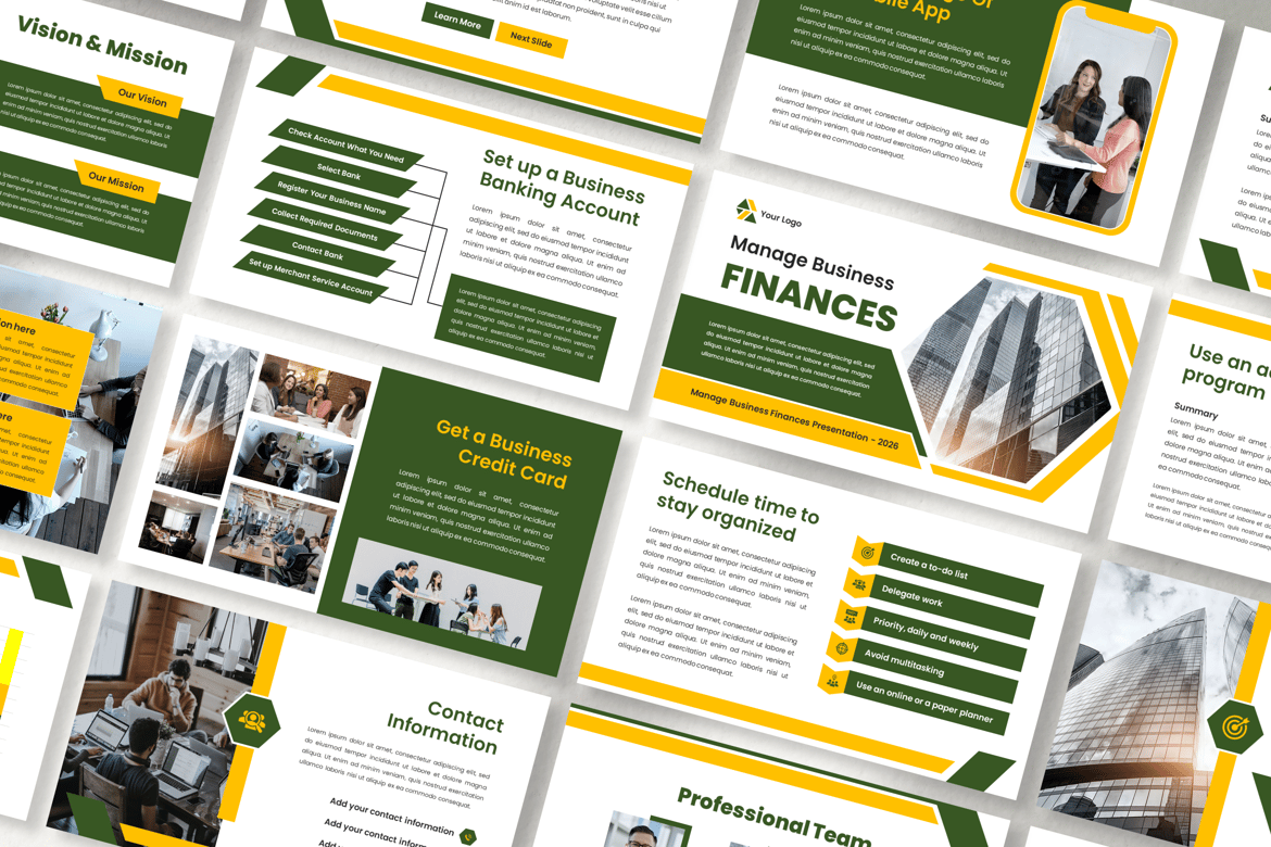 Template PowerPoint Presentasi Keuangan Bisnis yang Modern dan Menarik